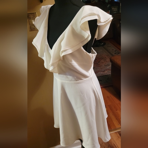 LULUS Divine Darling White Ruffled Skater Dress - Picture 7 of 10